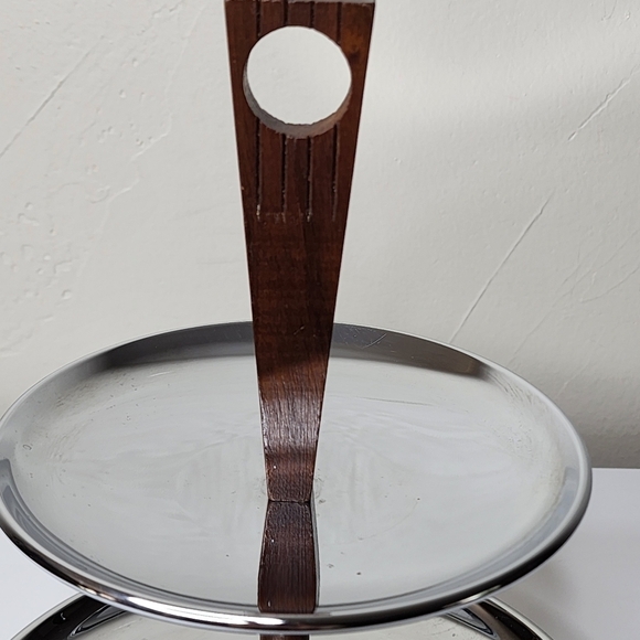 Vintage MCM Kromex Silver Tiered Serving Tray - Picture 4 of 7